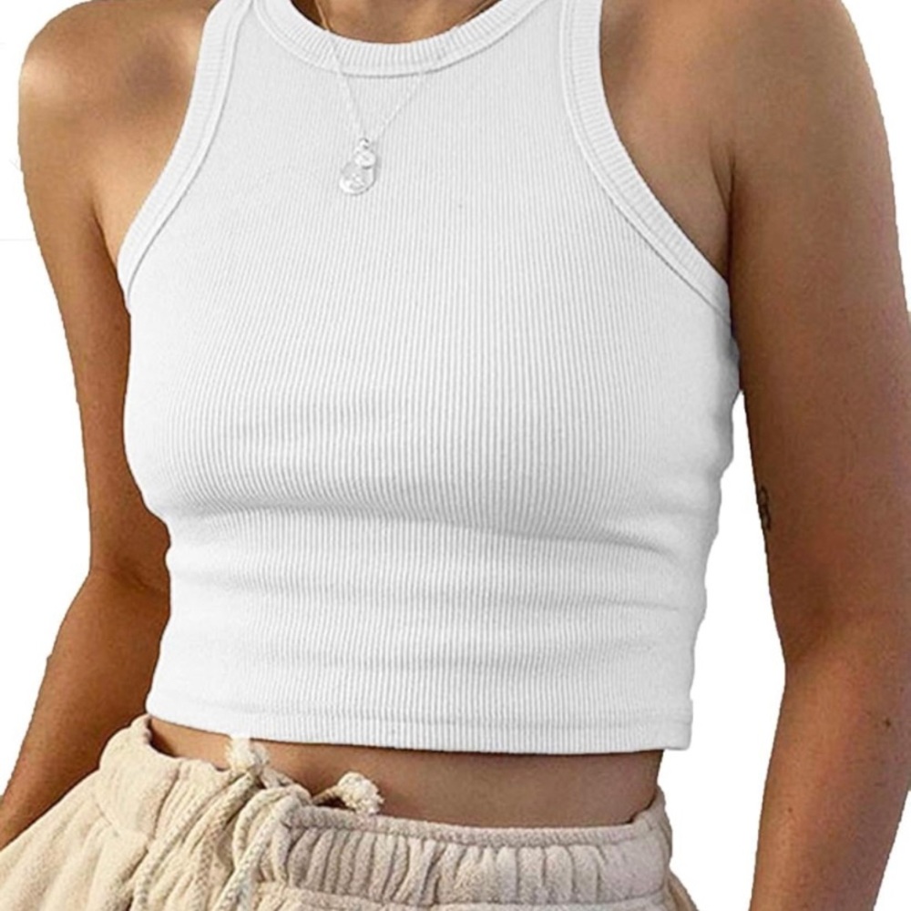 High neck line crop top